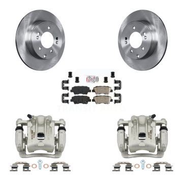Rear Disc Brake Caliper Rotor & Ceramic Pad Kit For Kia Optima With Manual Parking KC8-100915N