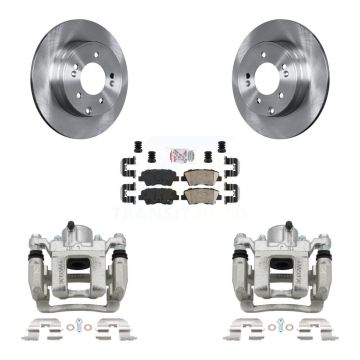 Rear Disc Brake Caliper Rotor & Ceramic Pad Kit For Kia Optima With Manual Parking KC8-100917N
