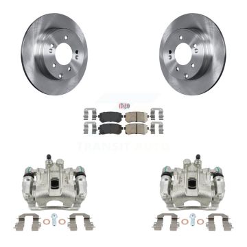 Rear Brake Caliper Rotors & Ceramic Pad Kit For Hyundai Sonata With Manual Parking KC8-100920N