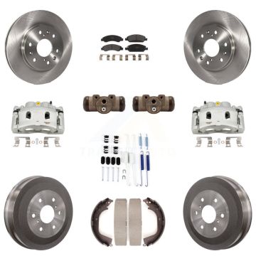 Front Rear Brake Caliper Rotor Drum Semi-Metallic Pad Shoe Cylinder & Kit (11Pc) For GMC KC8-100923P