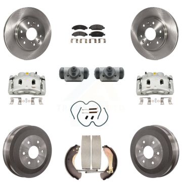 Front Rear Brake Caliper Rotors Drum Semi-Metallic Pad Shoe Cylinder Kit (11Pc) For 1500 KC8-100926P