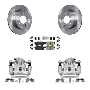 Rear Disc Brake Caliper Rotors And Ceramic Pad Kit For 2006 Hyundai Sonata 3.3L To 03 06 KC8-100929N