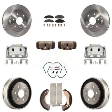Front Rear Brake Caliper Rotors Drum Semi-Metallic Pad Shoe Cylinder Kit (11Pc) For 1500 KC8-100934P