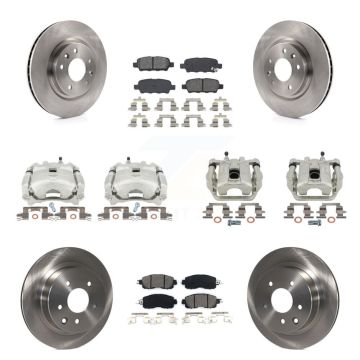Front Rear Disc Brake Caliper Rotors And Semi-Metallic Pads Kit (10Pc) For Nissan LEAF KC8-100934S