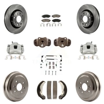 Front Rear Brake Caliper Rotor Drum Ceramic Pad Shoe Cylinder Hardware Kit (11Pc) For G3 KC8-100935C