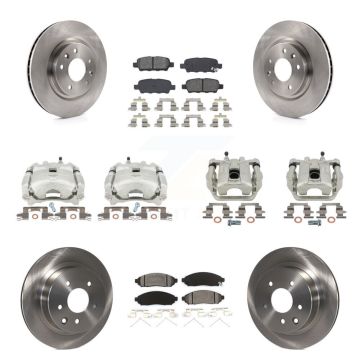 Front Rear Disc Brake Caliper Rotors And Semi-Metallic Pads Kit (10Pc) For Nissan LEAF KC8-100935S