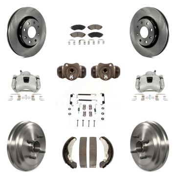 Front Rear Brake Caliper Rotor Drum Ceramic Pad Shoe Cylinder Hardware Kit (11Pc) For G3 KC8-100936C
