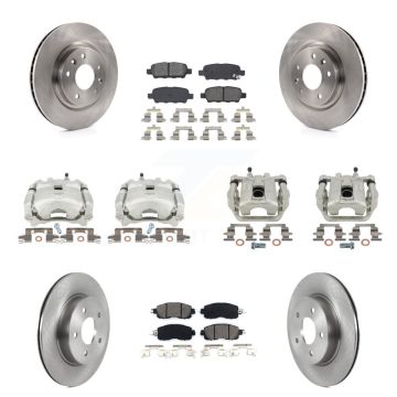 Front Rear Disc Brake Caliper Rotors And Semi-Metallic Pads Kit (10Pc) For Nissan LEAF KC8-100936S