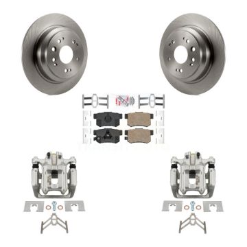 Rear Disc Brake Caliper Rotors And Ceramic Pads Kit For 2012-2015 Honda Crosstour KC8-100937N