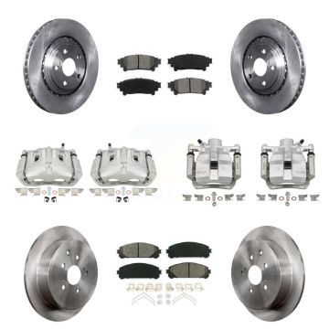 Front Rear Disc Brake Caliper Rotor Semi-Metallic Pad Kit (10Pc) For Toyota Sienna Lexus KC8-100937S