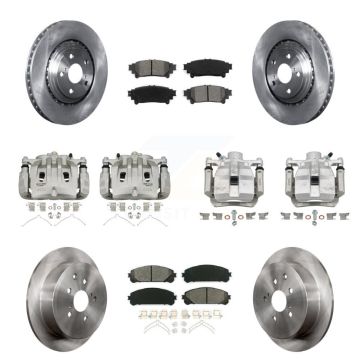 Front Rear Disc Brake Caliper Rotors Semi-Metallic Pad Kit (10Pc) For Lexus RX350 RX450h KC8-100938S