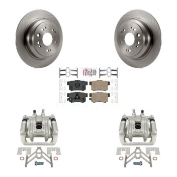 Rear Disc Brake Caliper Rotors And Ceramic Pads Kit For 2010-2011 Honda Accord Crosstour KC8-100939N