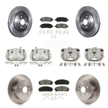 Front Rear Disc Brake Caliper Rotor & Semi-Metallic Pad Kit (10Pc) For Toyota Highlander KC8-100939S