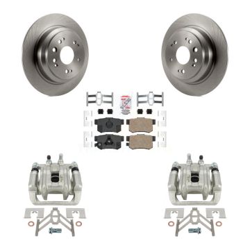 Rear Disc Brake Caliper Rotors And Ceramic Pads Kit For 2010-2011 Honda Accord Crosstour KC8-100940N