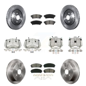 Front Rear Brake Caliper Rotor Semi-Metallic Pad Kit (10Pc) For Toyota Sienna Highlander KC8-100941S