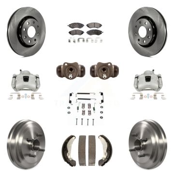 Front Rear Brake Caliper Rotor Drum Ceramic Pad Shoe Cylinder Hardware Kit (11Pc) For G3 KC8-100941T