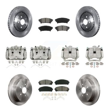 Front Rear Disc Brake Caliper Rotors Semi-Metallic Pad Kit (10Pc) For Lexus RX350 RX450h KC8-100942S