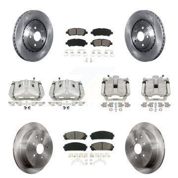 Front Rear Disc Brake Caliper Rotor & Semi-Metallic Pad Kit (10Pc) For Toyota Highlander KC8-100943S