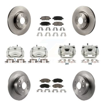Front Rear Disc Brake Caliper Rotors And Ceramic Pads Kit (10Pc) For Nissan Altima KC8-100944C