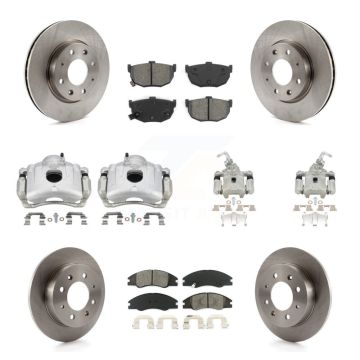 Front Rear Brake Caliper Rotor And Semi-Metallic Pad Kit (10Pc) For Kia Spectra Spectra5 KC8-100944S