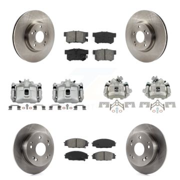 Front Rear Brake Caliper Rotor & Semi-Metallic Pad Kit (10Pc) For 02-06 Acura RSX Type-S KC8-100946S