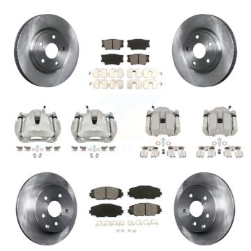 Front Rear Disc Brake Caliper Rotors And Semi-Metallic Pads Kit (10Pc) For Toyota RAV4 KC8-100948S