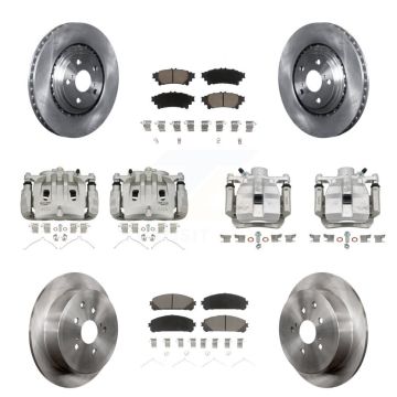 Front Rear Disc Brake Caliper Rotors And Ceramic Pads Kit (10Pc) For Lexus RX350 RX450h KC8-100949C