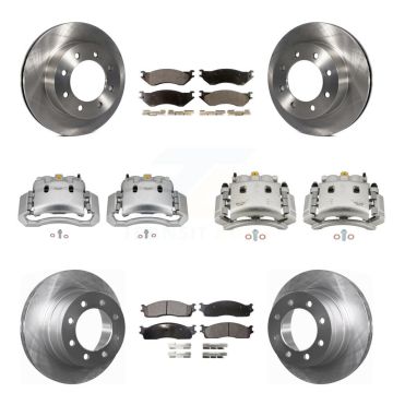 Front Rear Disc Brake Caliper Rotors And Semi-Metallic Pad Kit (10Pc) For Dodge Ram 3500 KC8-100949P