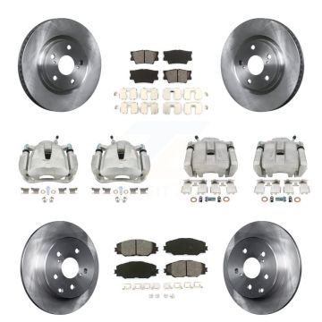 Front Rear Disc Brake Caliper Rotors And Semi-Metallic Pads Kit (10Pc) For Toyota RAV4 KC8-100949S