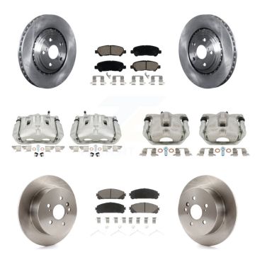 Front Rear Disc Brake Caliper Rotors And Ceramic Pads Kit (10Pc) For Toyota Highlander KC8-100950C