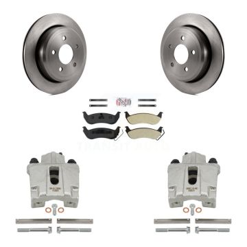 Rear Brake Caliper Rotor And Semi-Metallic Pad Kit For Ford Crown Victoria Mercury Grand KC8-100950N