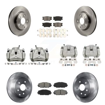 Front Rear Disc Brake Caliper Rotors And Semi-Metallic Pads Kit (10Pc) For Toyota RAV4 KC8-100951S