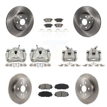 Front Rear Brake Caliper Rotors & Semi-Metallic Pad Kit (10Pc) For Toyota Corolla Matrix KC8-100952S