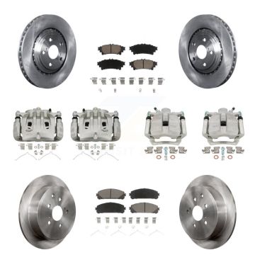 Front Rear Disc Brake Caliper Rotors And Ceramic Pads Kit (10Pc) For Lexus RX350 RX450h KC8-100953C