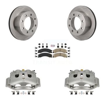 Rear Brake Caliper Rotor Ceramic Pad Kit For Chevrolet Express 4500 3.20" Overall Height KC8-100953N