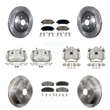 Front Rear Disc Brake Caliper Rotors And Ceramic Pads Kit (10Pc) For Toyota Highlander KC8-100954C