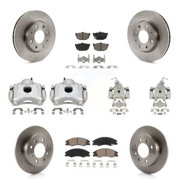Front Rear Disc Brake Caliper Rotors And Ceramic Pad Kit (10Pc) For Kia Spectra Spectra5 KC8-100956C