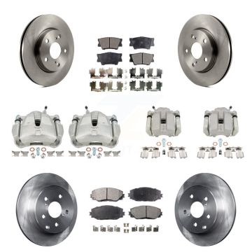 Front Rear Disc Brake Caliper Rotors And Semi-Metallic Pads Kit (10Pc) For Toyota RAV4 KC8-100957P