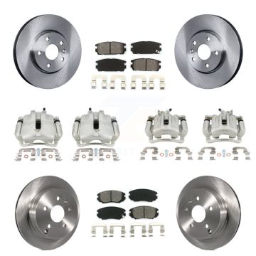 Front Rear Brake Caliper Rotors & Semi-Metallic Pad Kit (10Pc) For Chevrolet Equinox GMC KC8-100957S