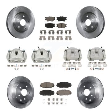 Front Rear Disc Brake Caliper Rotors And Ceramic Pads Kit (10Pc) For Toyota RAV4 KC8-100959C