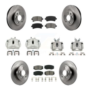 Front Rear Disc Brake Caliper Rotors & Semi-Metallic Pad Kit (10Pc) For Chevrolet Malibu KC8-100960S