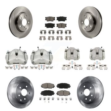 Front Rear Disc Brake Caliper Rotors And Ceramic Pads Kit (10Pc) For Toyota RAV4 KC8-100961C