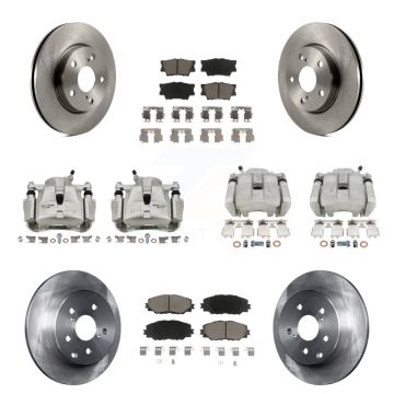 Front Rear Disc Brake Caliper Rotors And Ceramic Pads Kit (10Pc) For Toyota RAV4 KC8-100962C