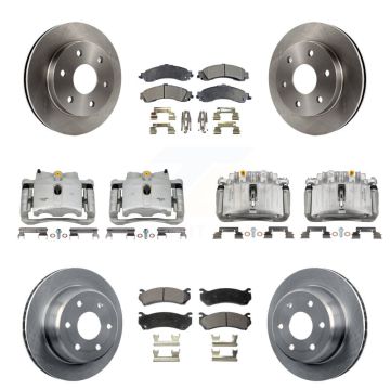 Front Rear Brake Caliper Rotor Semi-Metallic Pad Kit (10Pc) For Chevrolet Silverado 1500 KC8-100962P