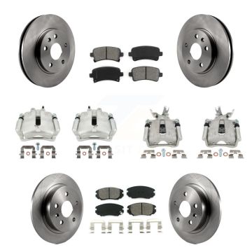 Front Rear Brake Caliper Rotor Semi-Metallic Pad Kit (10Pc) For Chevrolet Malibu Limited KC8-100962S