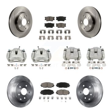 Front Rear Disc Brake Caliper Rotors And Ceramic Pads Kit (10Pc) For Toyota RAV4 LE KC8-100964C