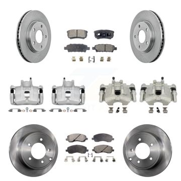 Front Rear Disc Brake Caliper Rotors And Ceramic Pads Kit (10Pc) For Mitsubishi Lancer KC8-100964T