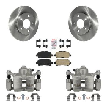 Rear Disc Brake Caliper Rotors And Ceramic Pads Kit For Chevrolet Impala KC8-100965N