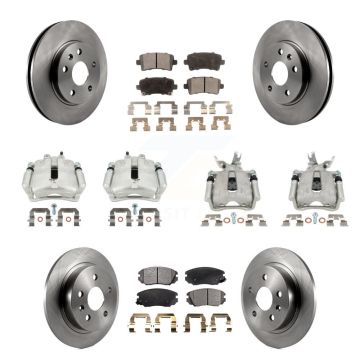 Front Rear Brake Caliper Rotor Semi-Metallic Pad Kit (10Pc) For Chevrolet Malibu Limited KC8-100966P