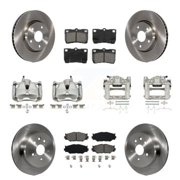 Front Rear Brake Caliper Rotors Semi-Metallic Pad Kit (10Pc) For 2010-2013 Lexus IS250 C KC8-100968S